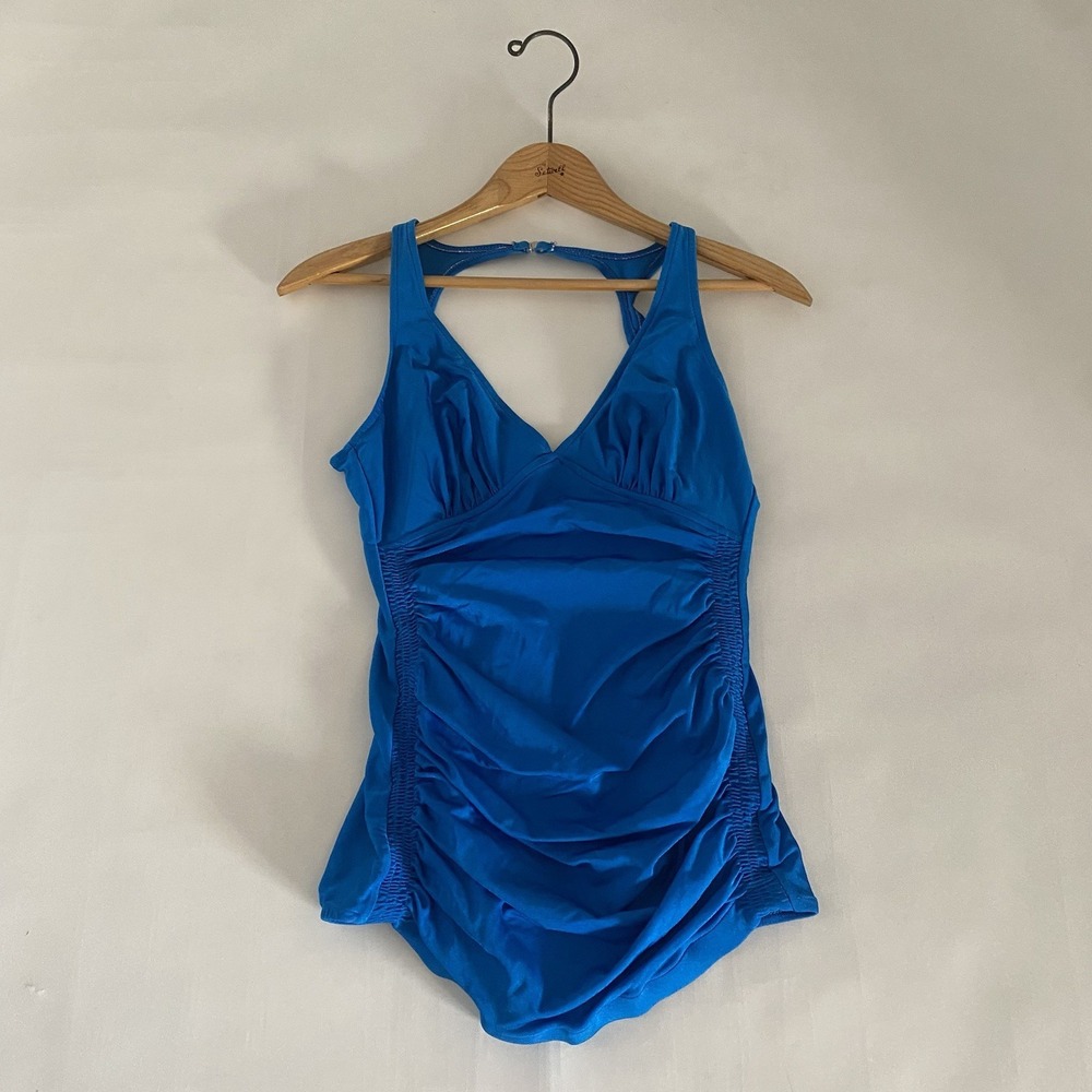 VTG Catalina Sz 38 M Blue Swimsuit Bathing Suit 70s 80s Beach Pin Up Classic Sea
